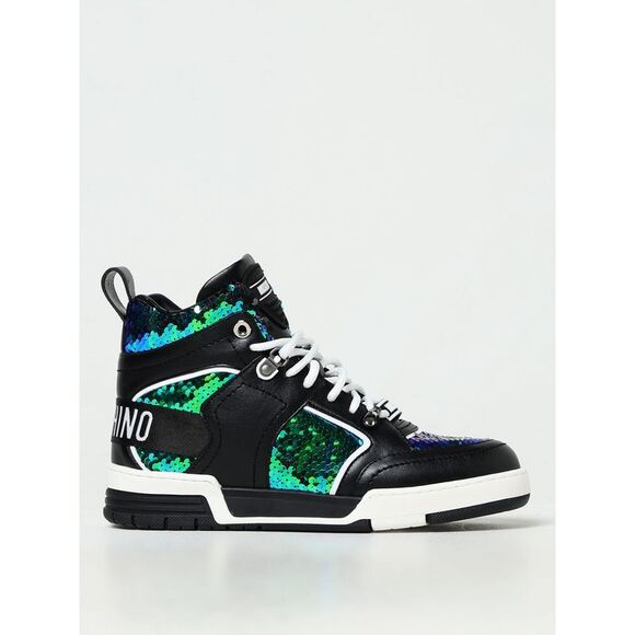thumbnail image 2 of Moschino Women's Leather Sneakers In Black | ModeSens 2 of 10